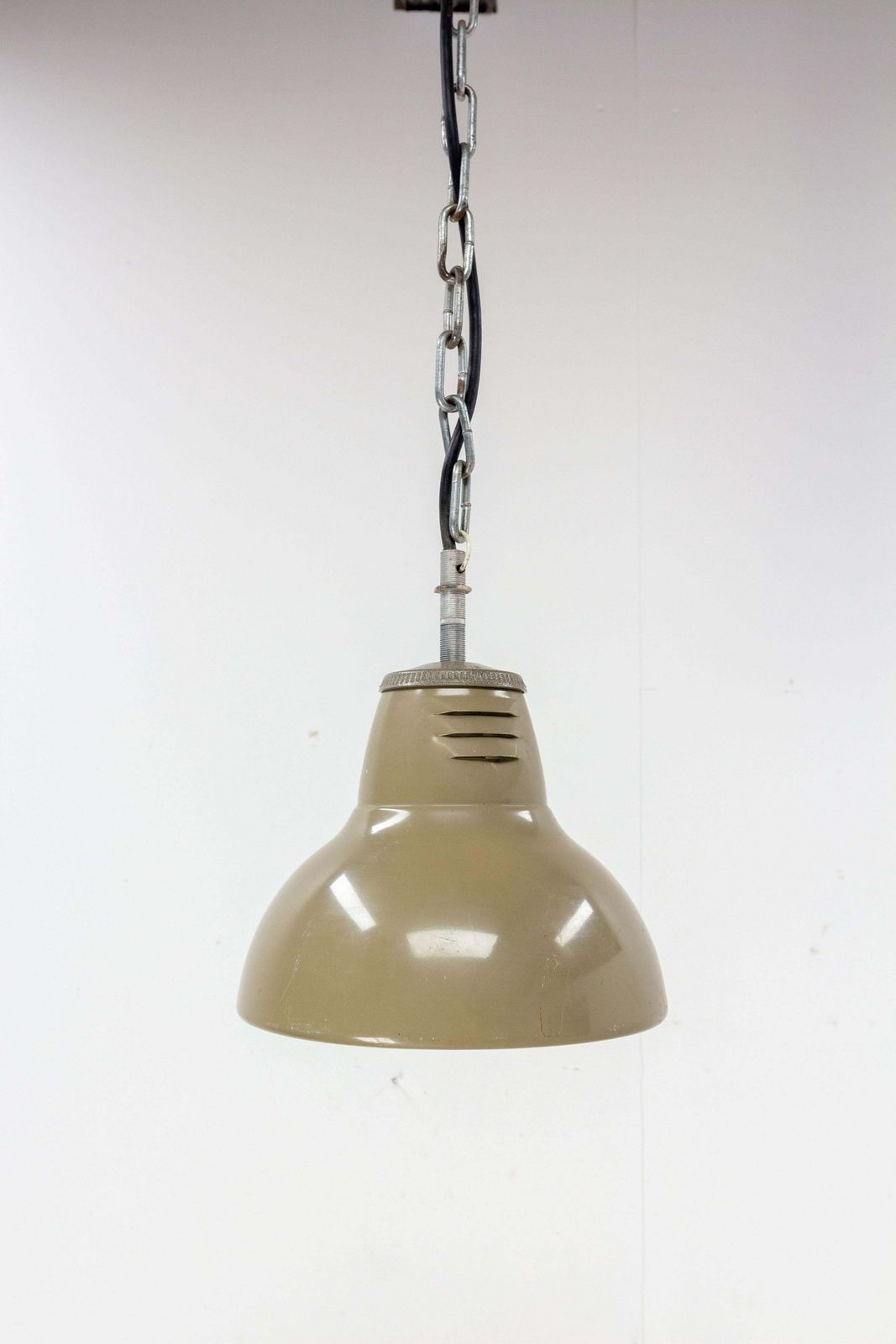 French Tole And Glass Style Holophane Lamp Ceiling Pendant, Circa 1960 photo furniture