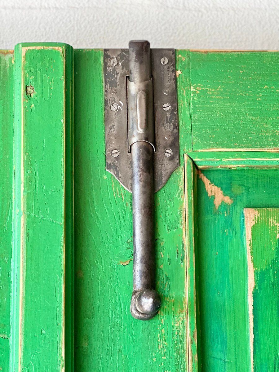 Home Fixtures Antique Doors In Green Set Of 2 photo