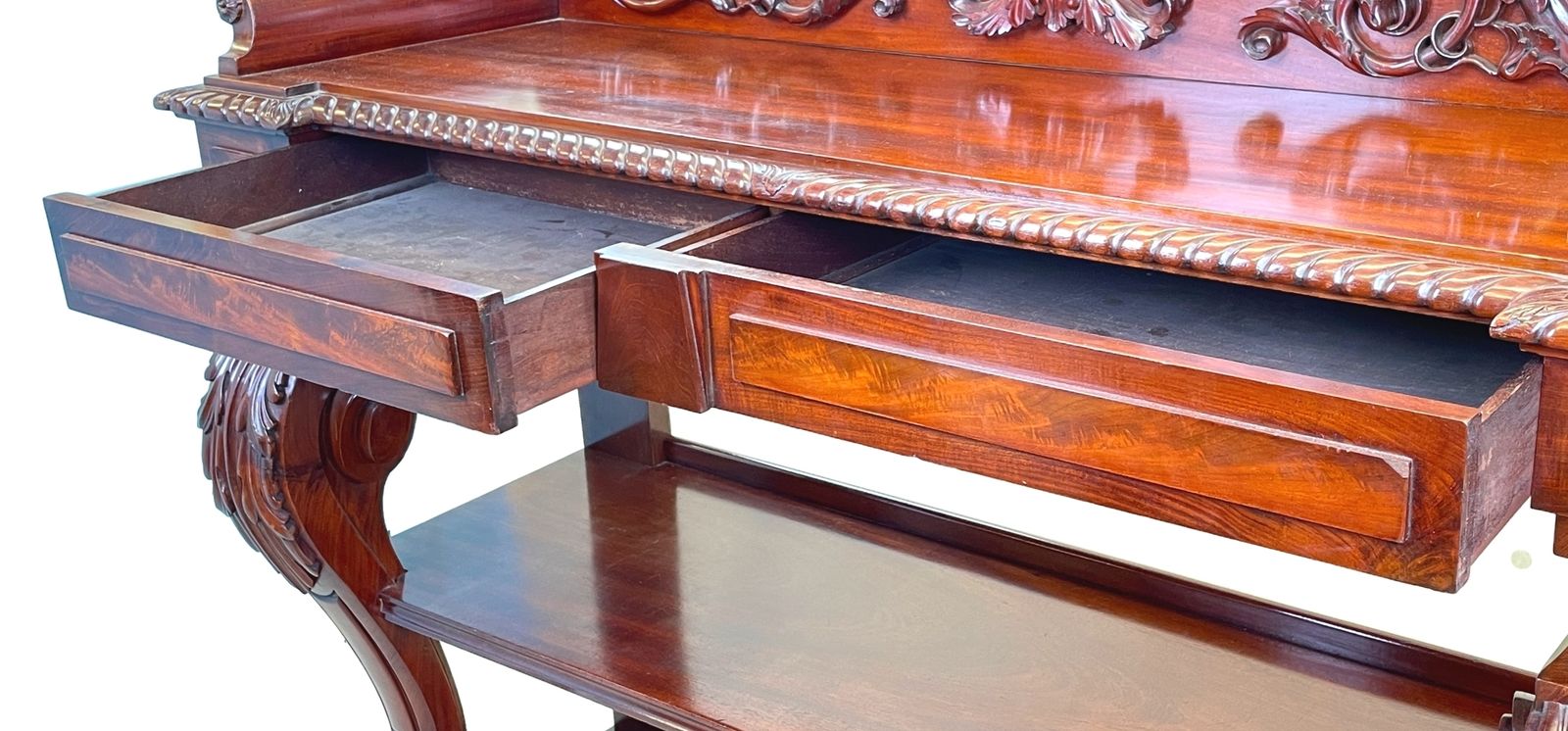 Mahogany 19th Century Carved Buffet (England, Circa 1850) photo Furniture