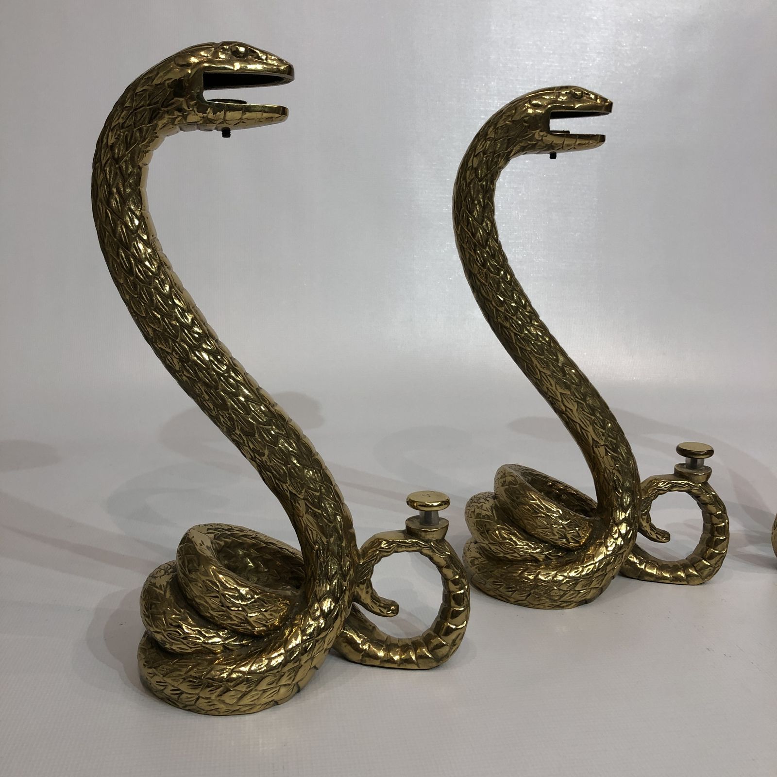 Alain Chevret Brass Snakes Coffee Table 1970s Two Tier Hollywood Regency photo furniture