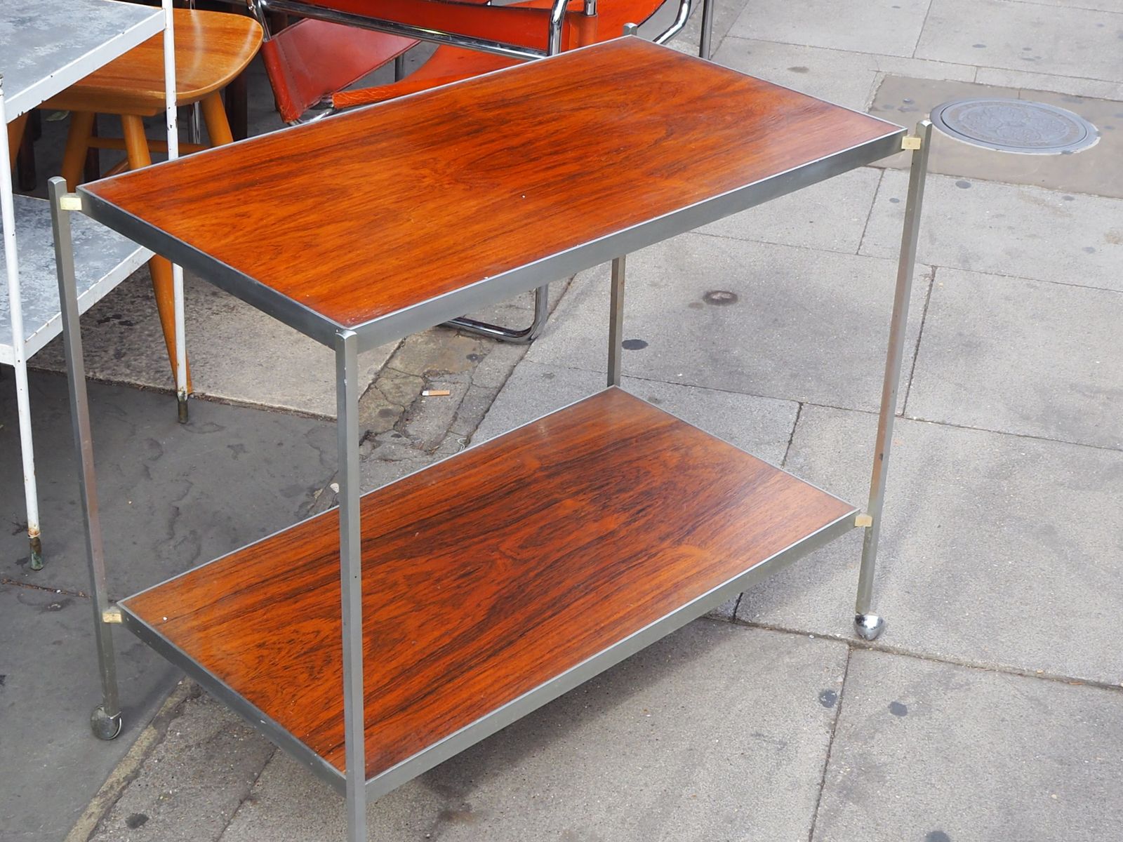 Rosewood And Aluminium Drinks Trolley, Holland