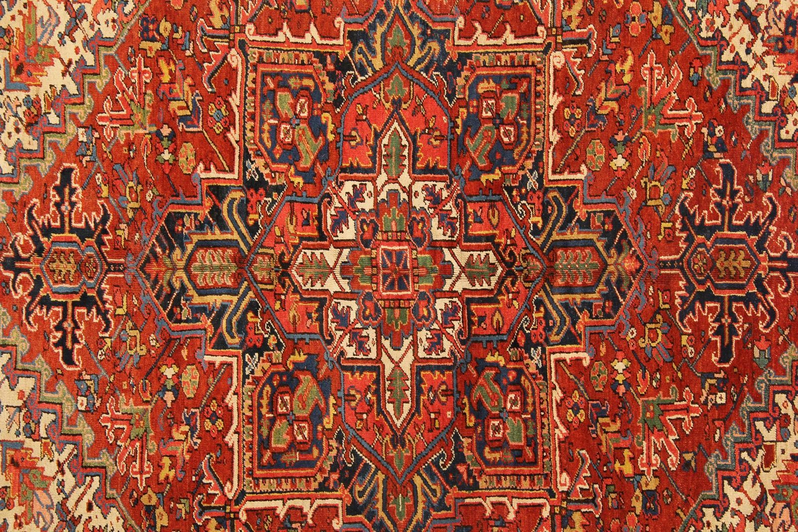 photo for sale Large Red Oriental Geometric Rug Handwoven Wool Rustic Rugs For Sale 232x333cm