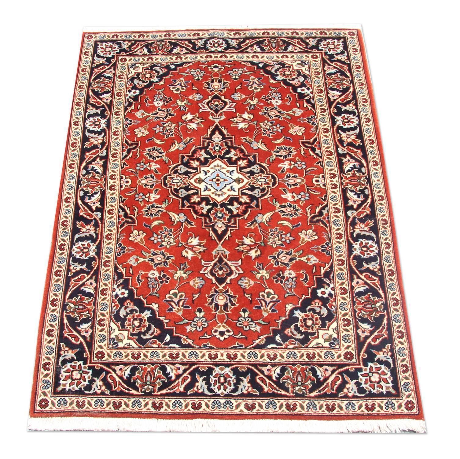 Handmade Carpet Rug Red Wool Oriental Rug, Traditional Medallion Rug photo furniture