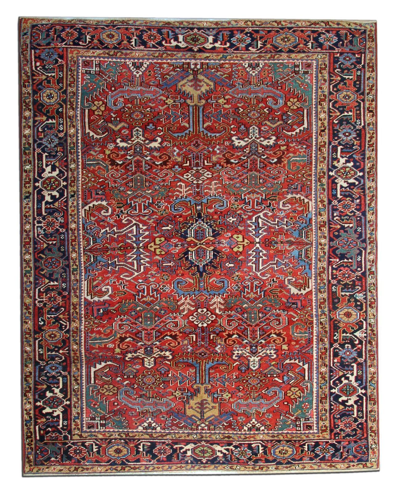 Handwoven Carpet Rust Geometric Rug Oriental Large Traditional Rug  260x307cm