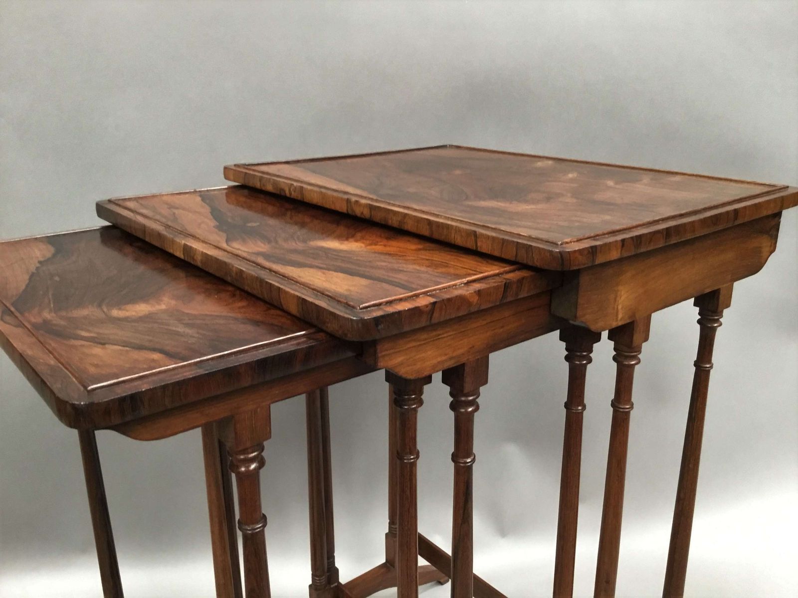 photo buy A Fine Regency Rosewood Nest Of 3 Tables