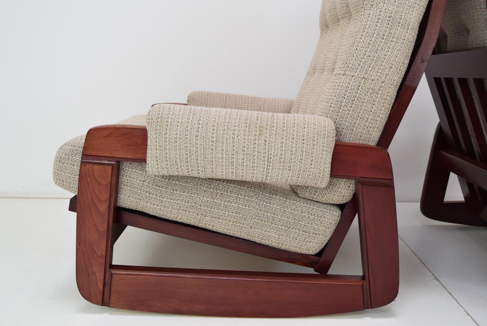 photo for sale Pair Of Mid Century Design Rocking Armchairs,1980's.