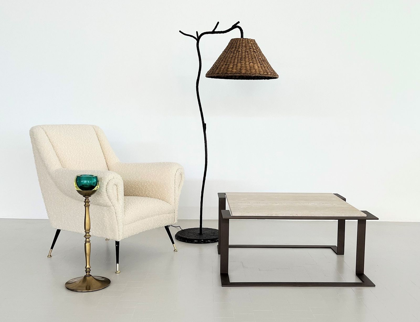 Italian Mid Century Travertine Marble Coffee Table And Metal Base, 1970 photo furniture