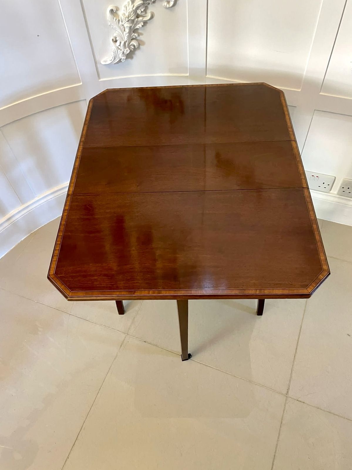 Antique Quality Inlaid Mahogany Sutherland Table photo vintage