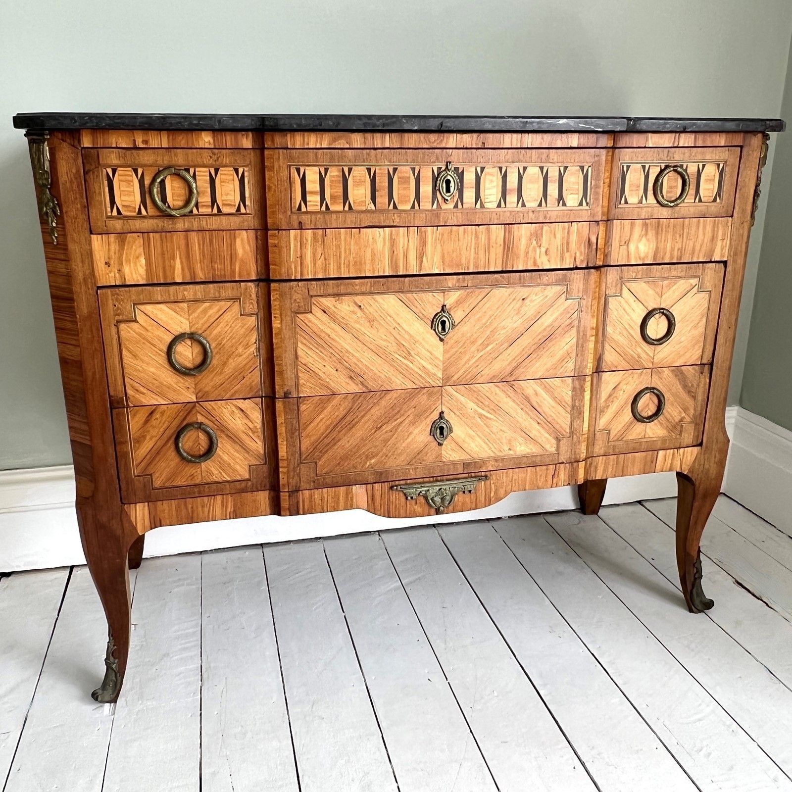 Louis XVI Parquetry And Marble Commode photo for sale