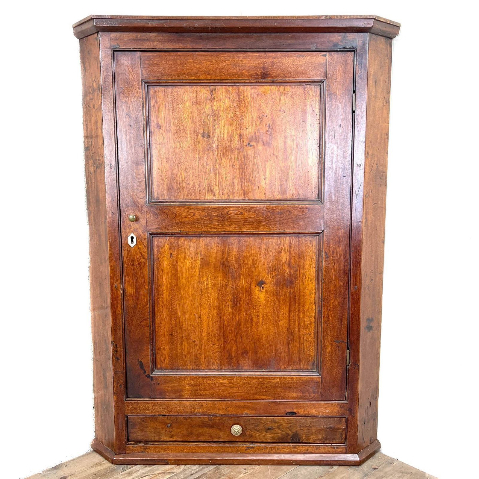 Antique Georgian Fruitwood Corner Cupboard