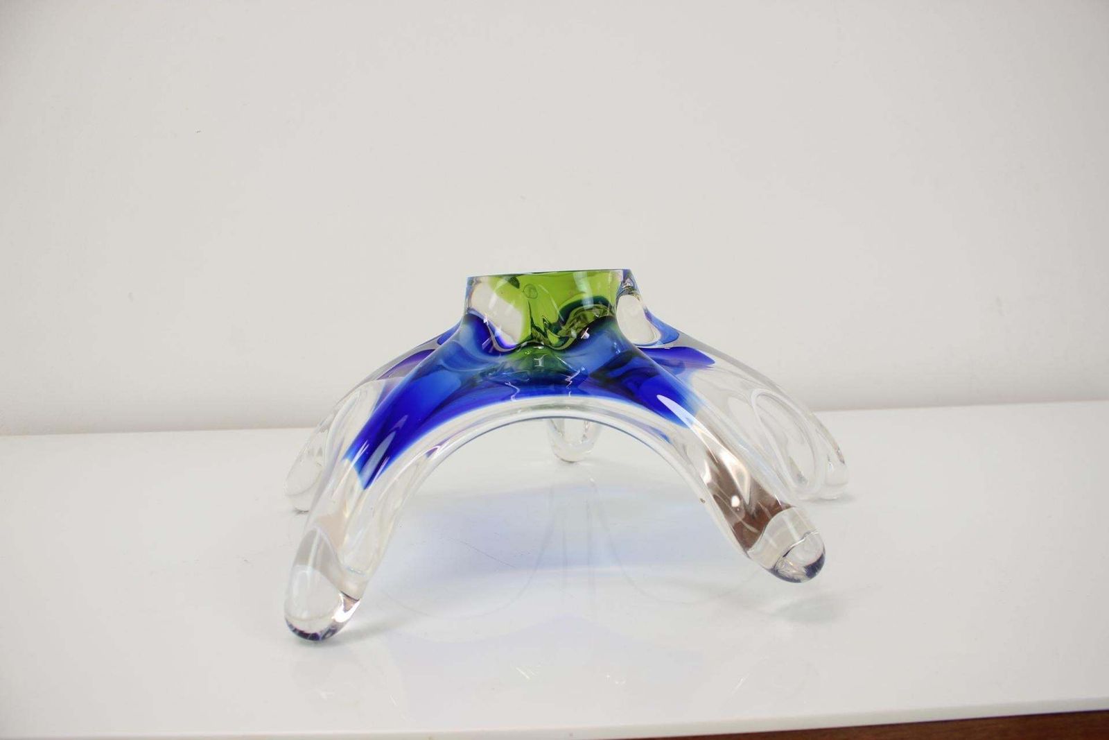 Czech Art Glass Bowl By Josef Hospodka For Chribska Glassworks, 1960's photo vinterior