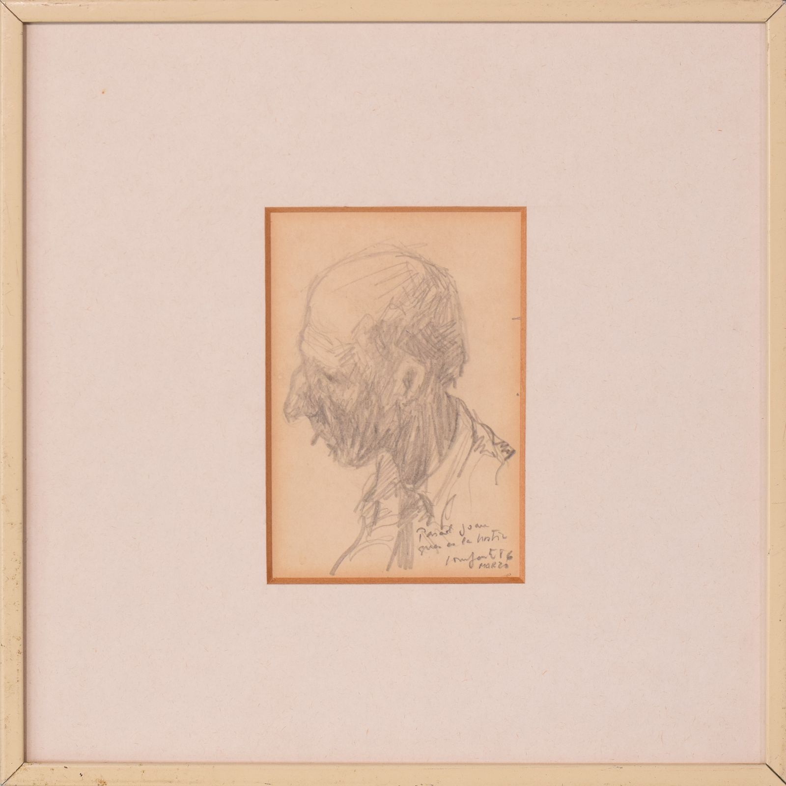 Pencil Sketch Of A Man, 1920s, Paper photo furniture