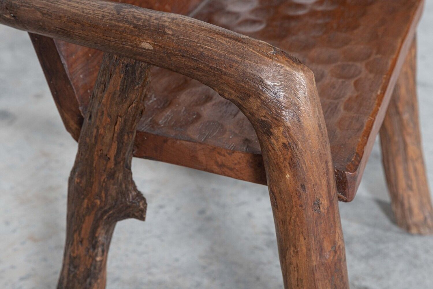 Mid Century Provincial French Fruitwood Root Chair photo vintage