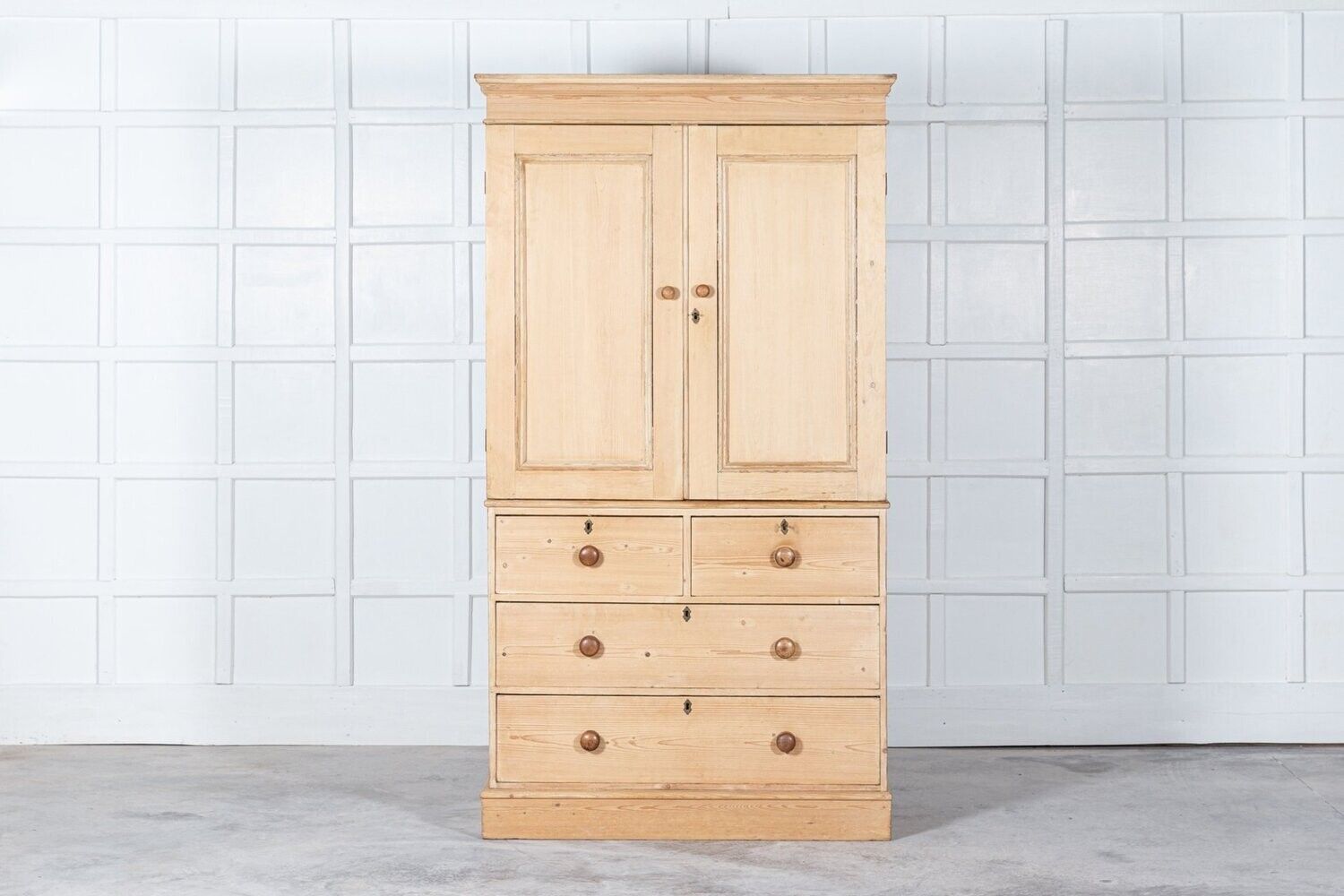 19thc English Pine Linen Press photo furniture