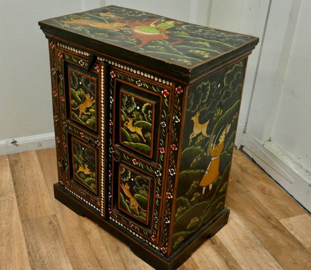 Indian Folk Art Painted Cupboard photo Furniture