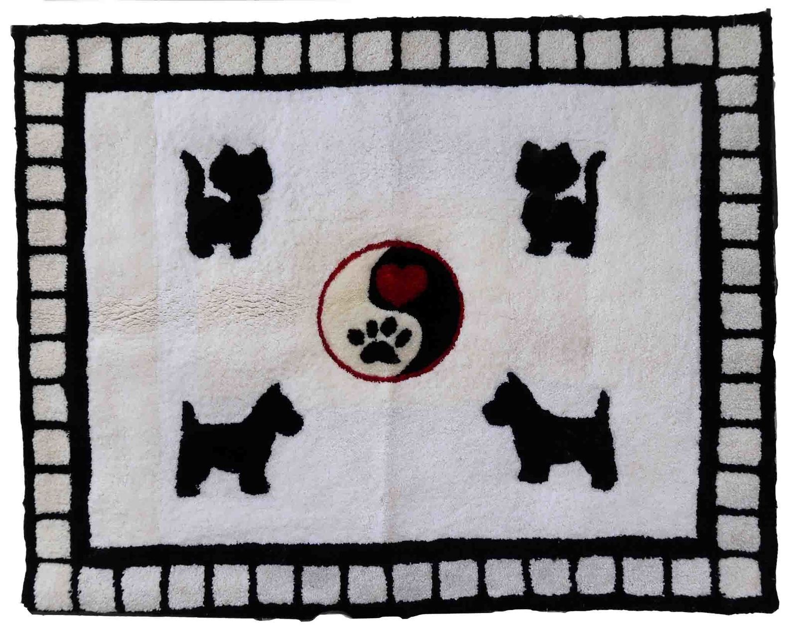 Handmade Contemporary Ora French Hooked Rug 3' X 3.7' (93cm X 115cm), 2021