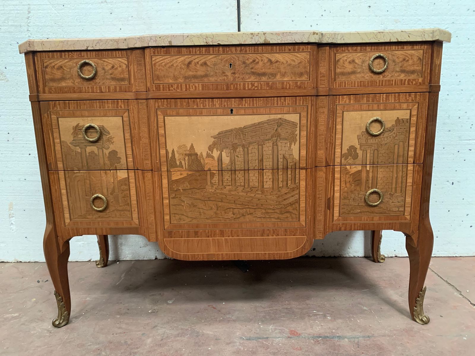 Commode With Central Projection In Amaranth Wood And Rosewood XX Century photo Furniture