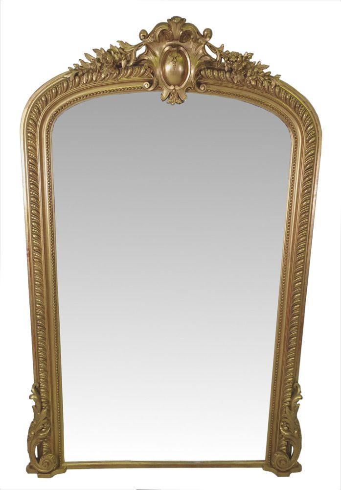 A Stunning 19th Century Tall Giltwood Overmantle Mirror