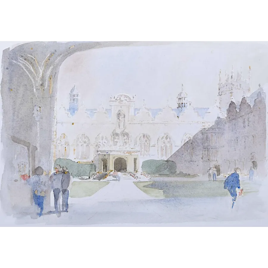 Hugh Casson Oriel College Oxford Watercolour