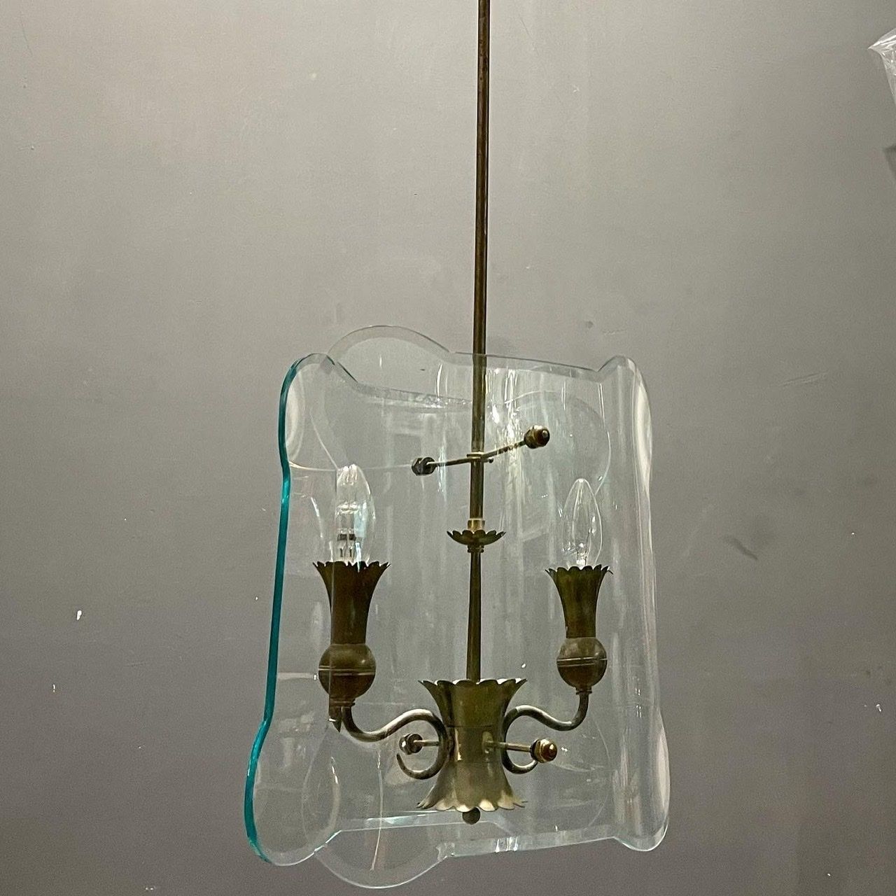 Italian Antique Glass Light Pendant Fontana Arte photo furniture