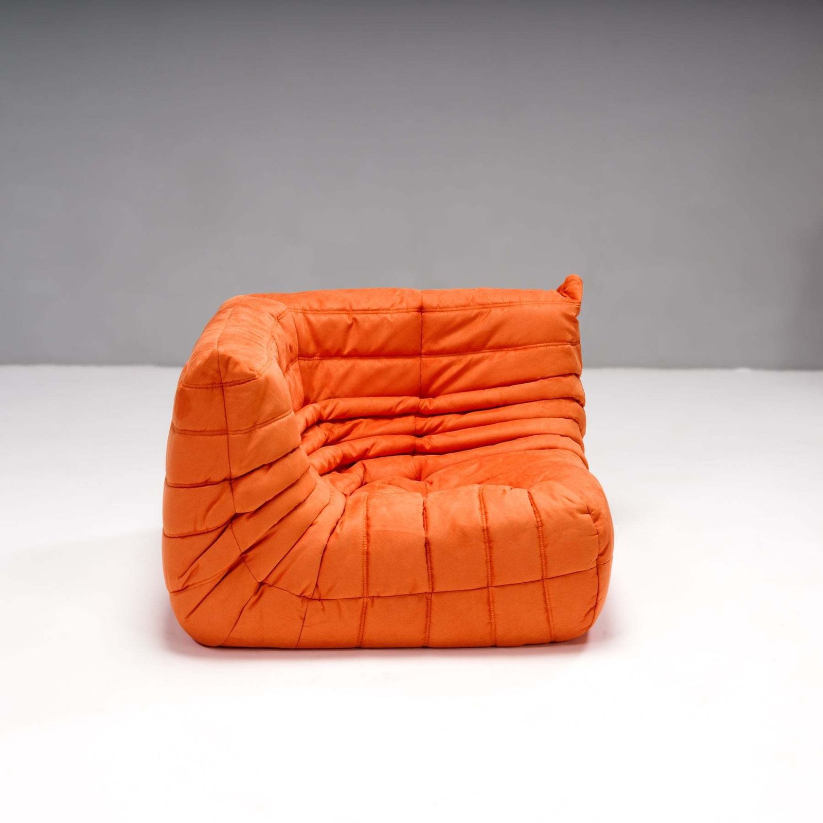 photo vintage Ligne Roset By Michel Ducaroy Togo Tangerine Armchair And Footstool, Set Of 2