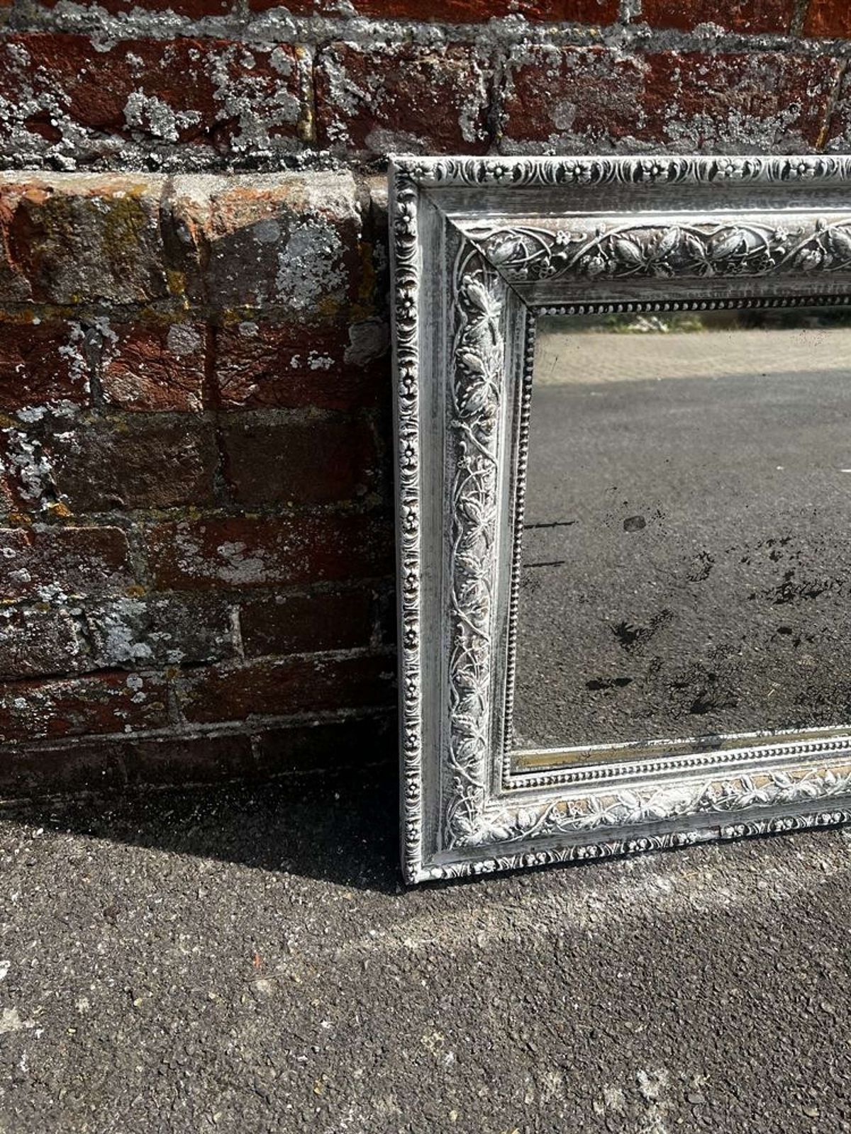 A Stunning Good Size Antique French 19th Century Painted Mirror. photo for sale