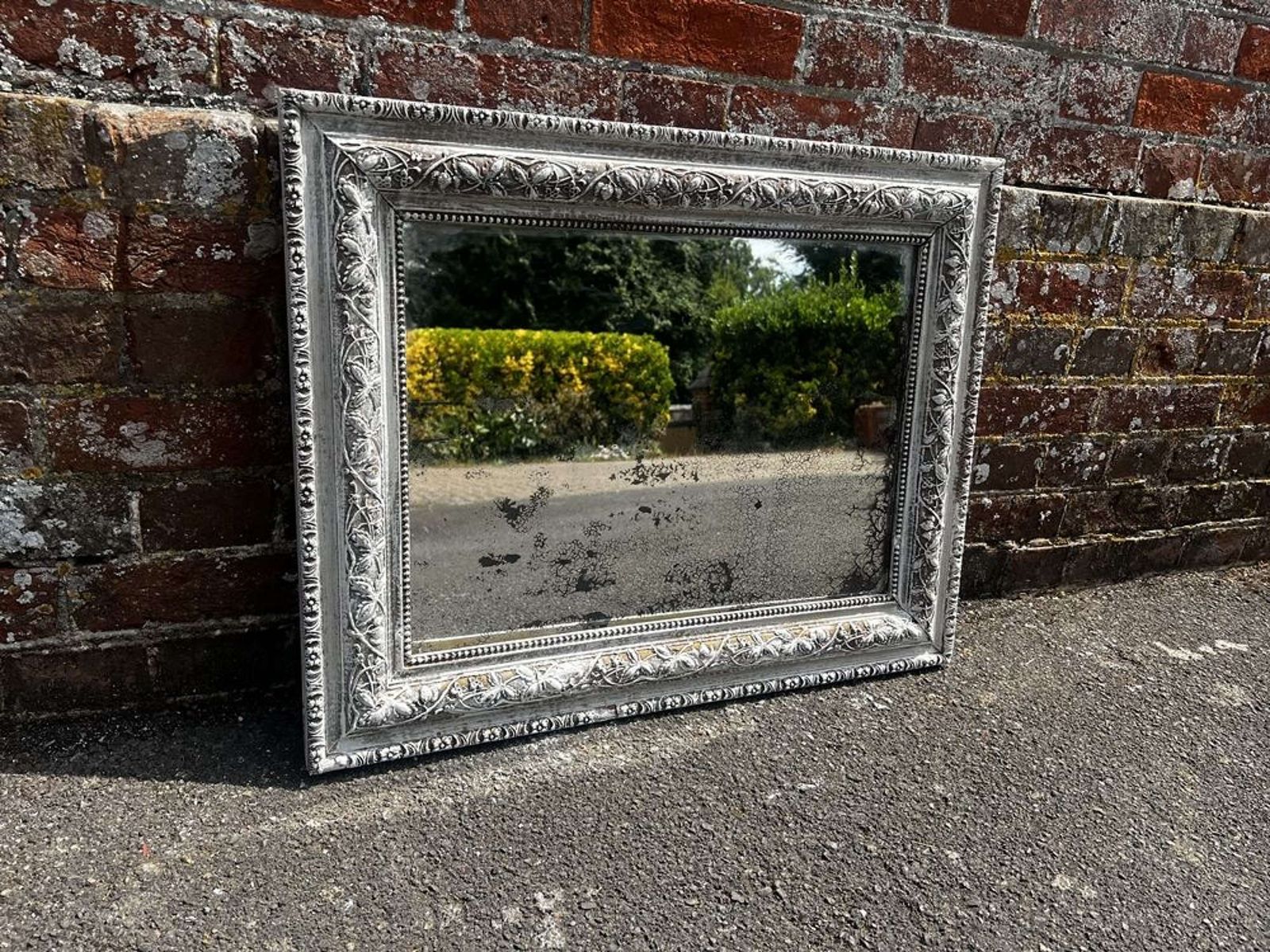 A Stunning Good Size Antique French 19th Century Painted Mirror. photo 495.0