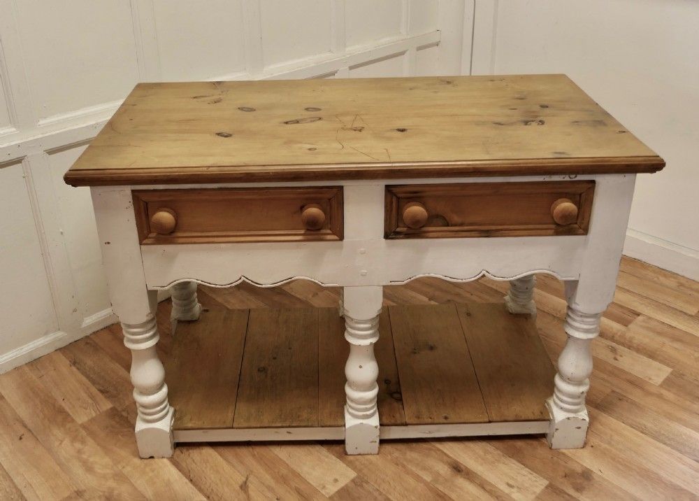 Vintage Double Sided Pine Pot Board Dresser, Kitchen Island photo furniture