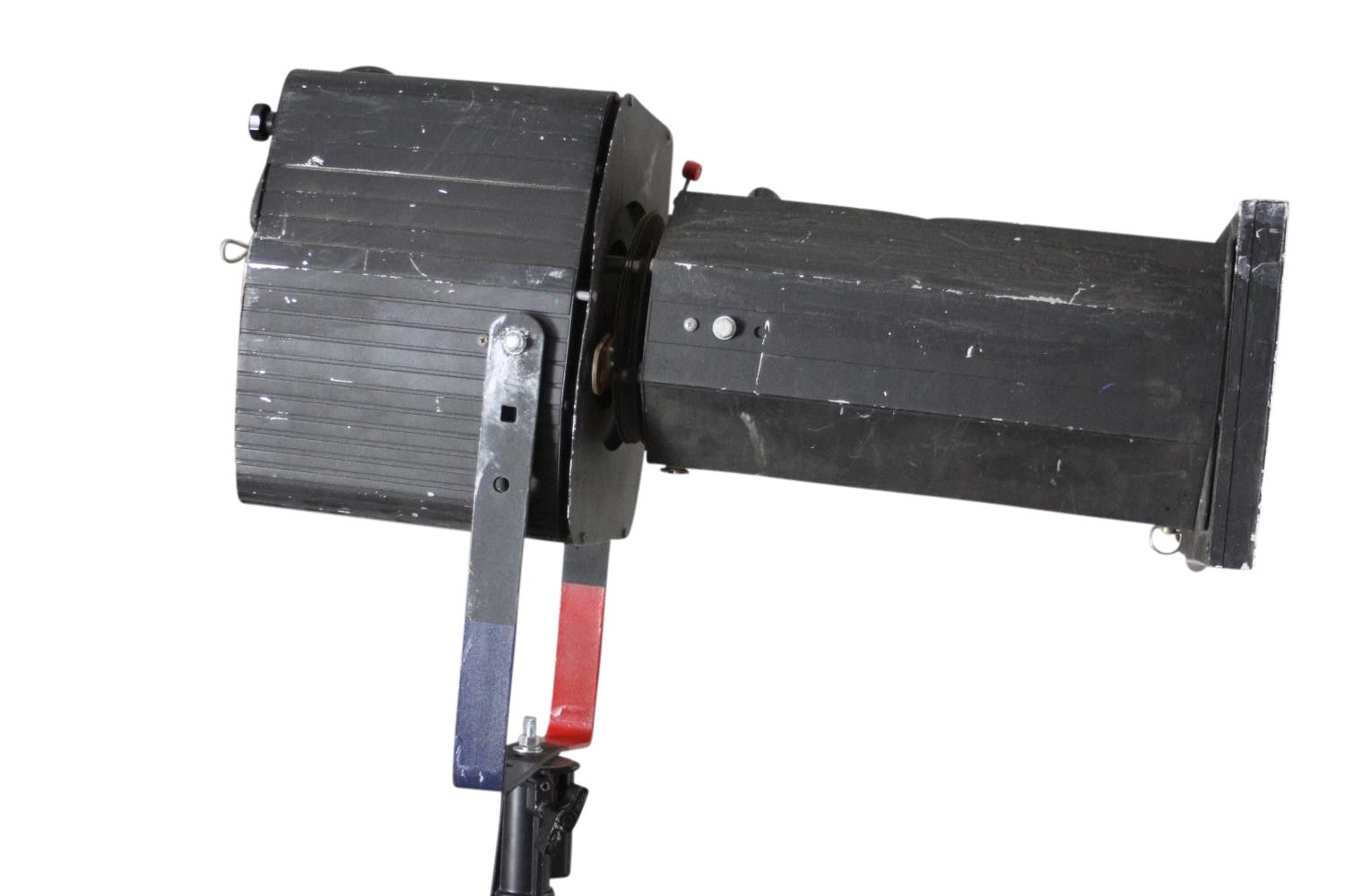 Late 20th Century Theatre Follow Spot Lights Lamp On Adjustable Heavyweight Tripod Base Two In Stock, Price Per Lamp Ol photo buy