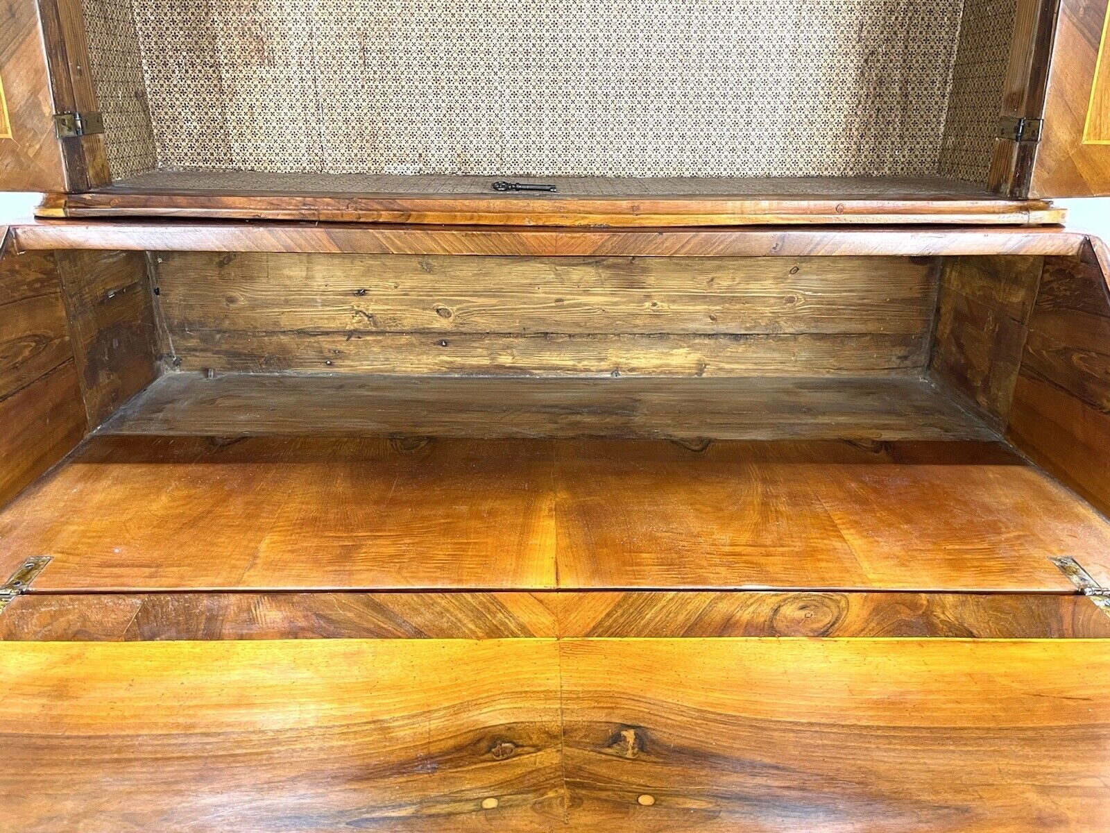 photo for sale 18th Century, Dutch Inlaid / Marquetry, Walnut Bookcase Bureau