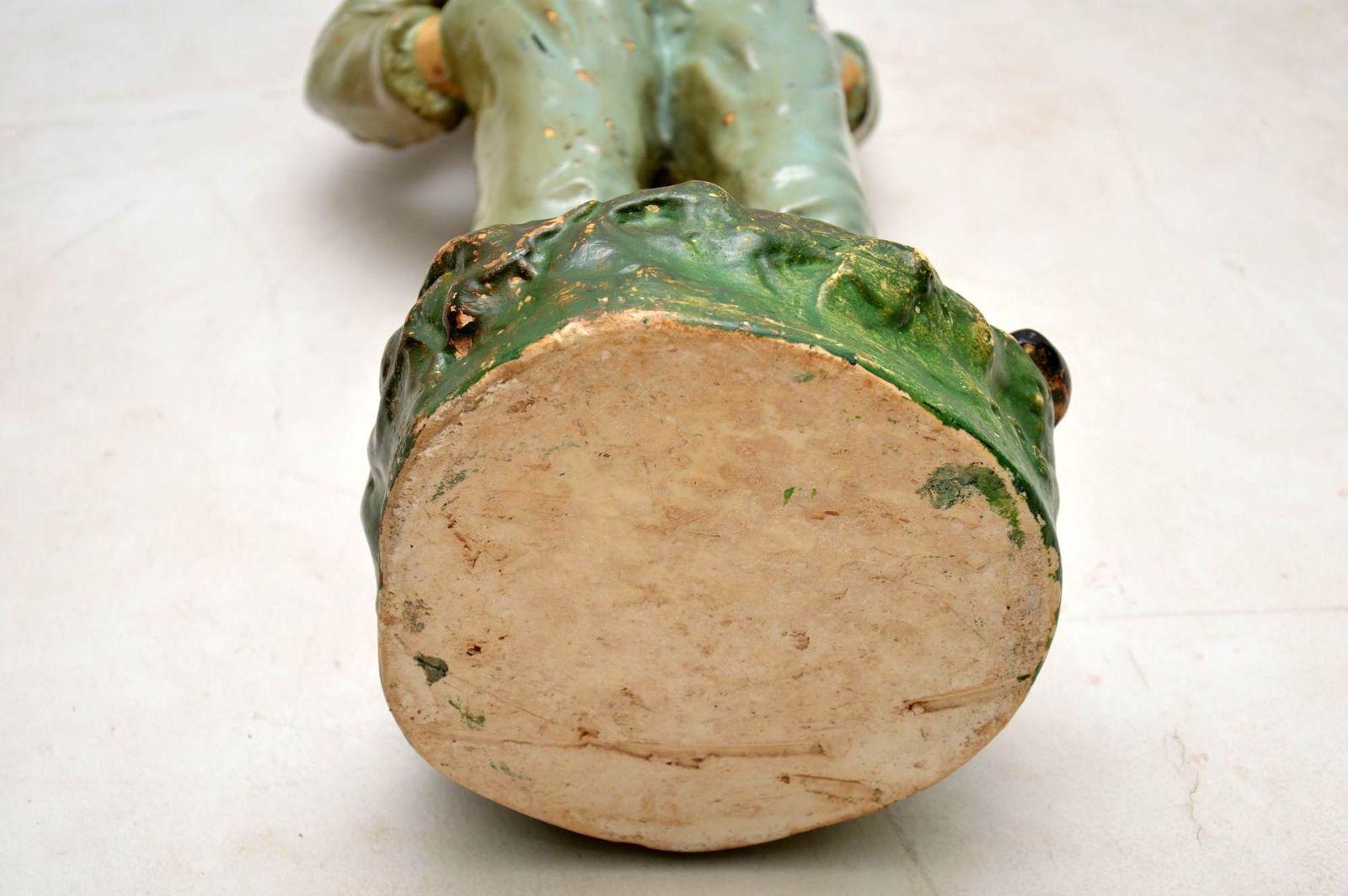 325.52 Antique Decorative Chalk Ware Figure Of A Boy photo