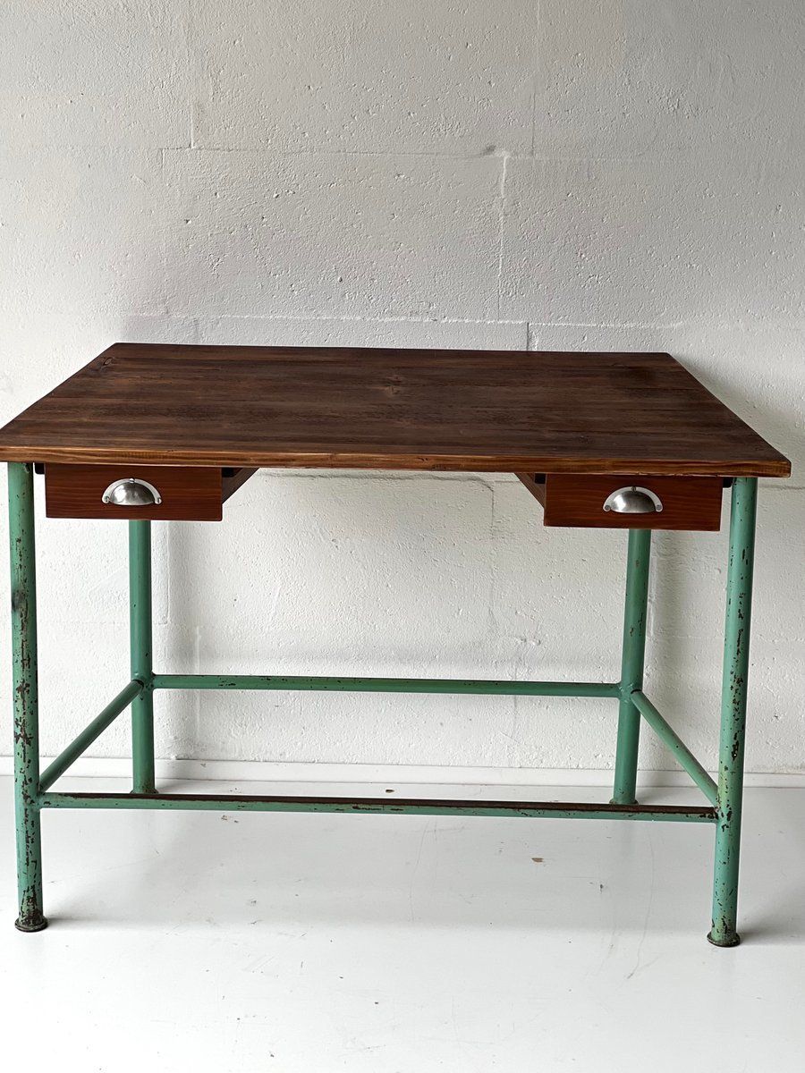 photo for sale Vintage Industriële Consoletafel Met Lades