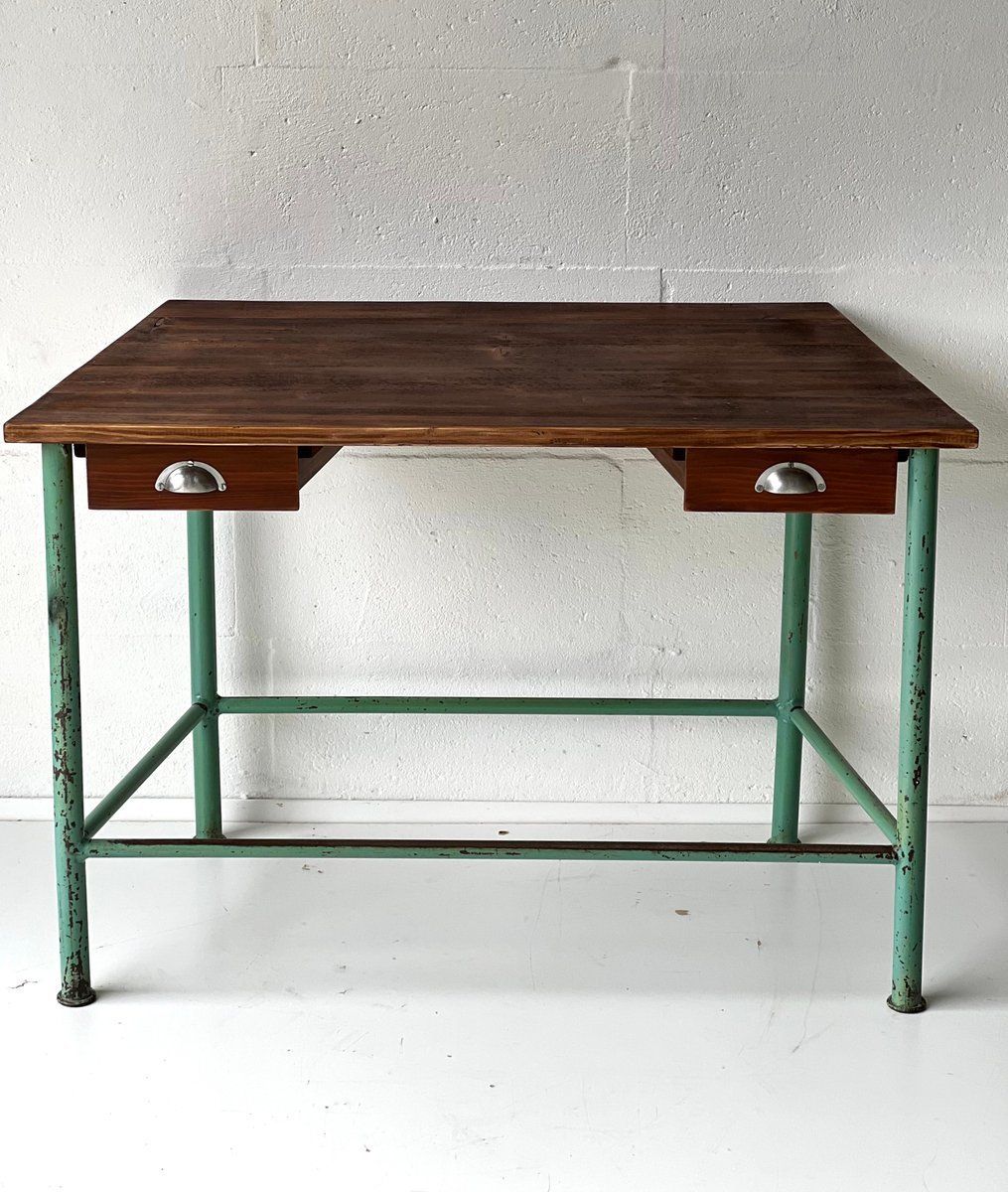 photo buy Vintage Industriële Consoletafel Met Lades