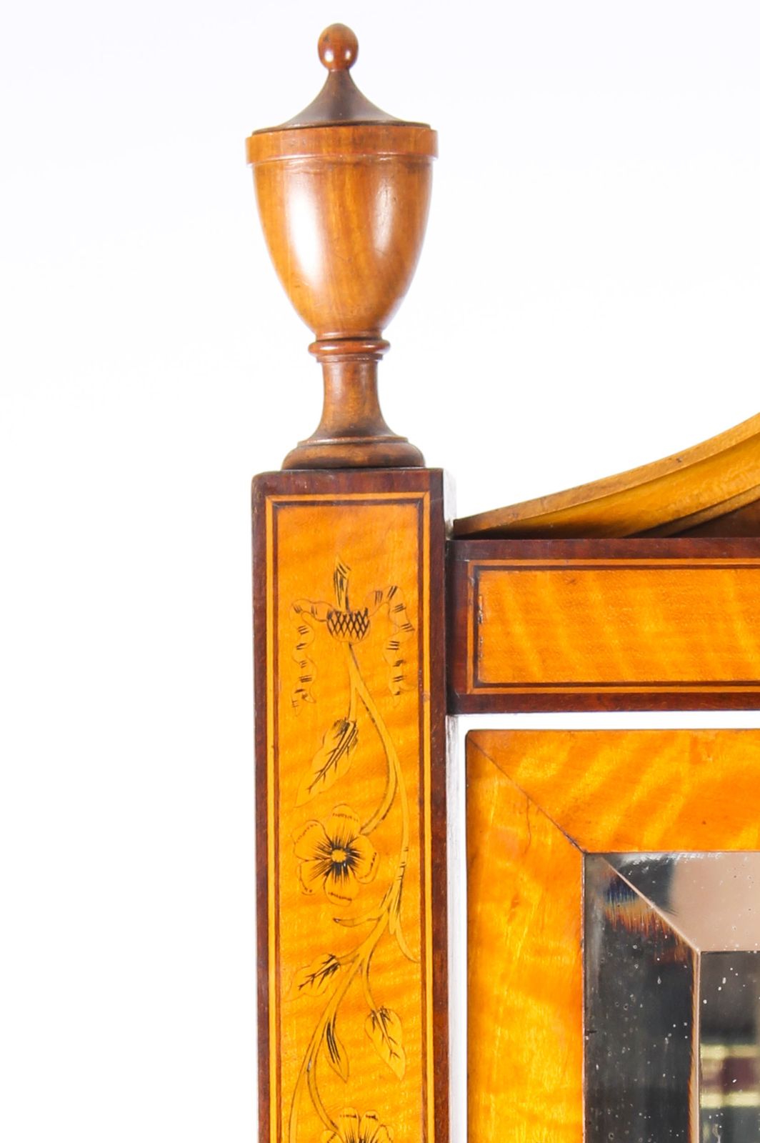 Edwardian Satinwood Marquetry Inlaid Cheval Mirror C.1900 photo 3500.0