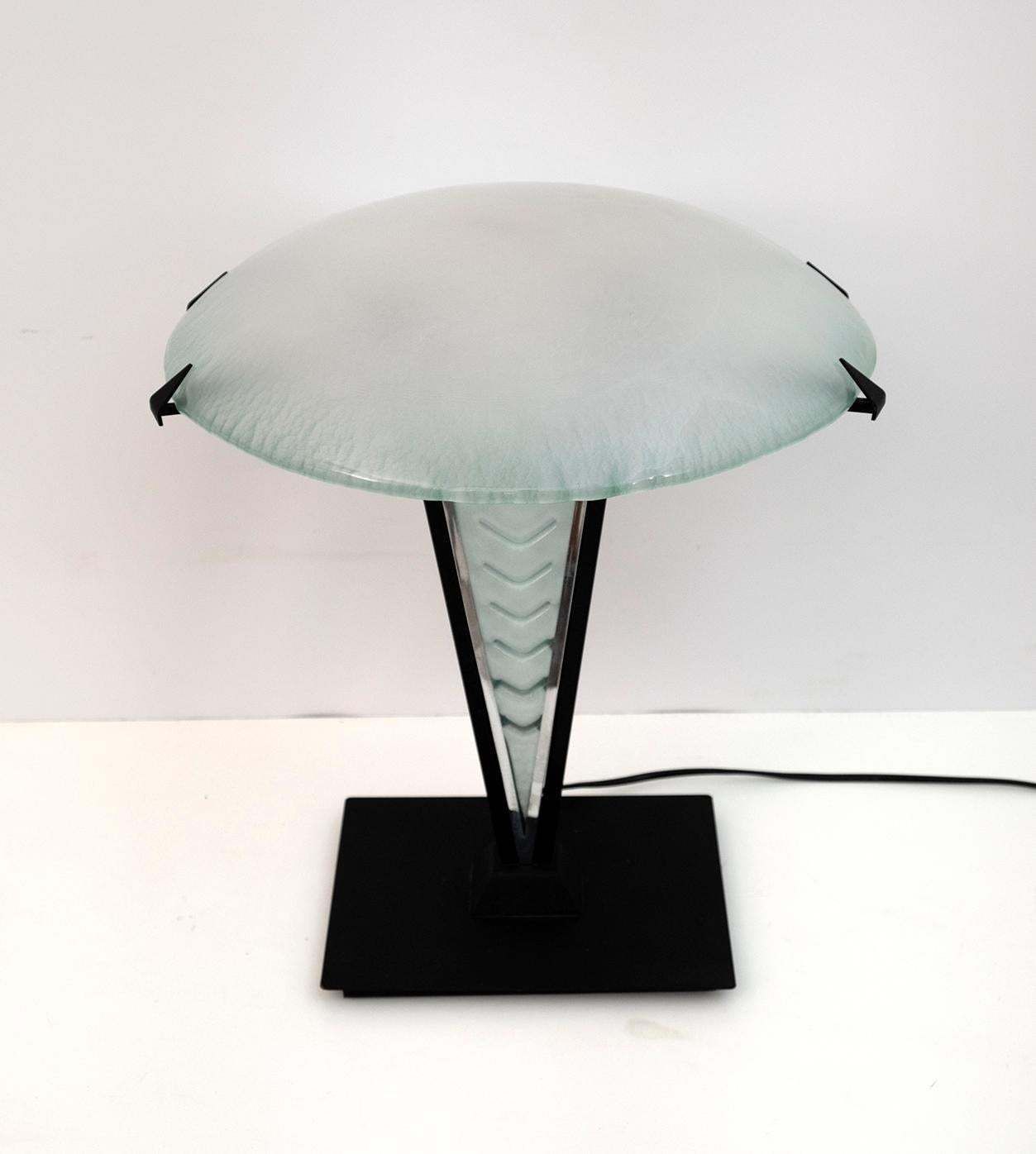Post Modern Italian Murano Glass Mushroom Table Lamp, 1980s photo 1413.0