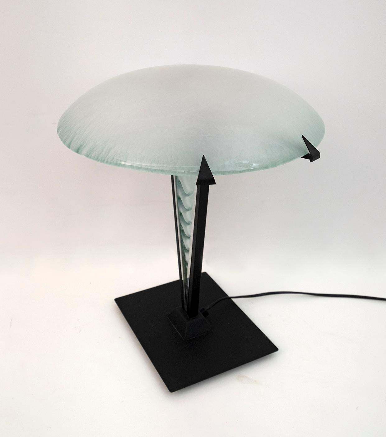 photo for sale Post Modern Italian Murano Glass Mushroom Table Lamp, 1980s