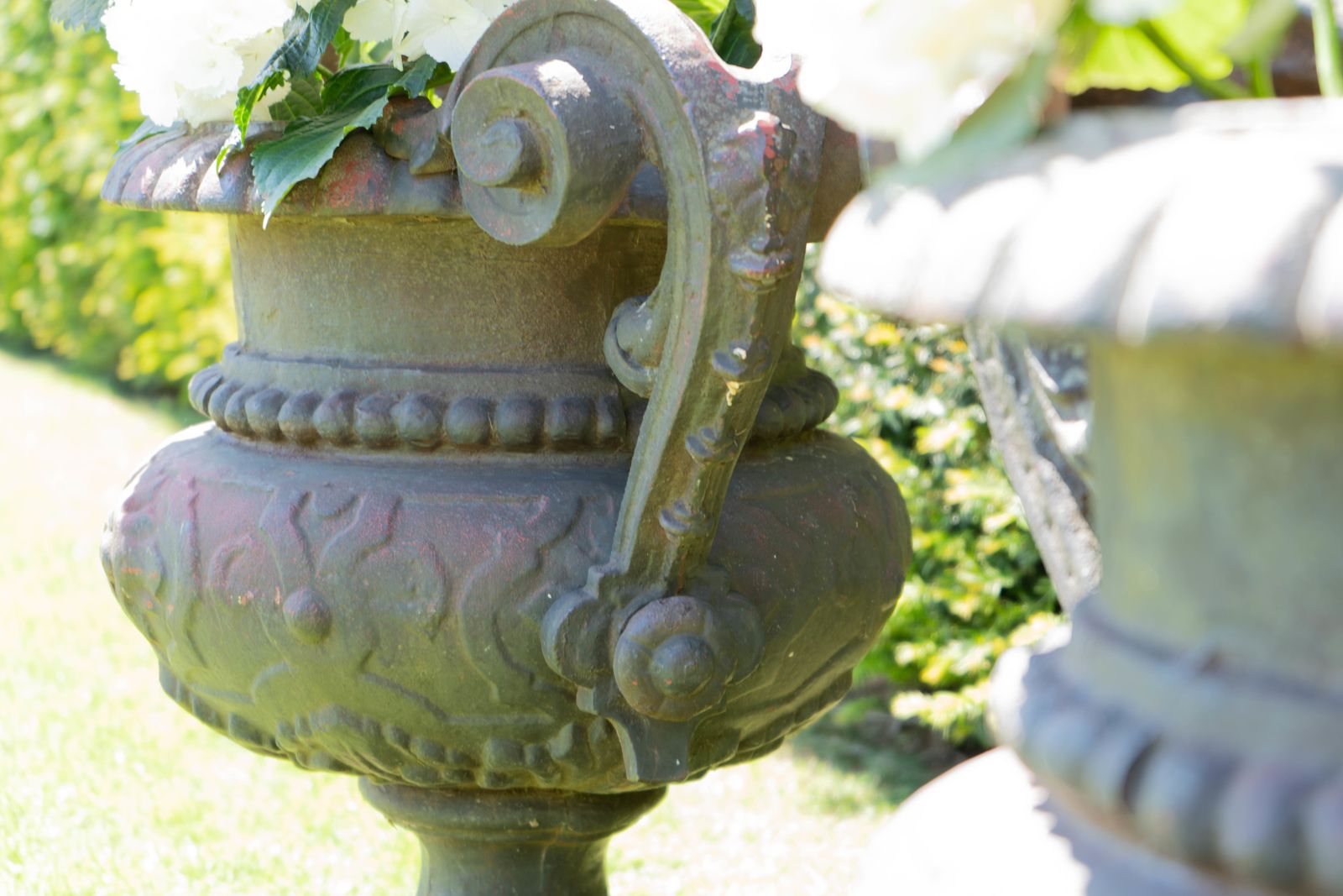 A Pair Of Antique Cast Iron French Garden Urns photo 5160.0