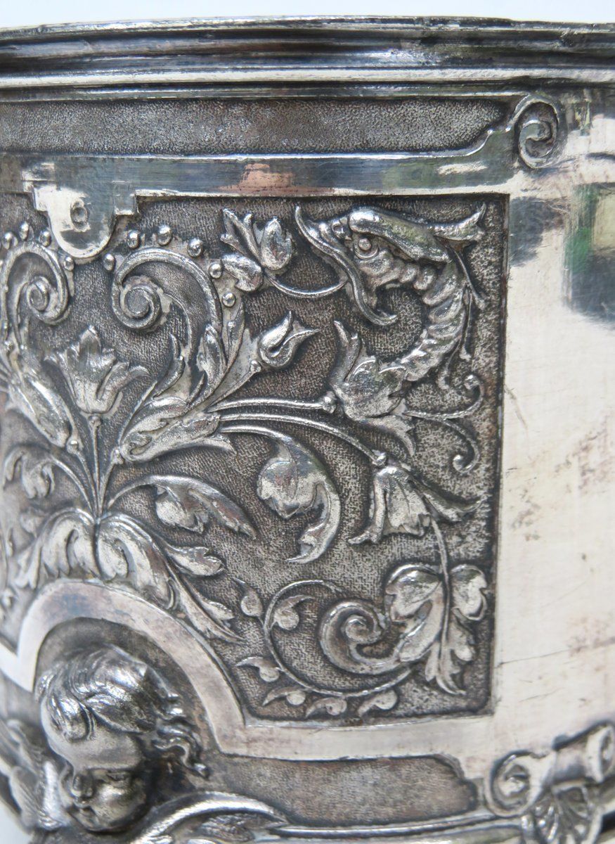 Home Decor Tin Wine Bottle Stand By A. Reith, 1880s, Set Of 2 photo