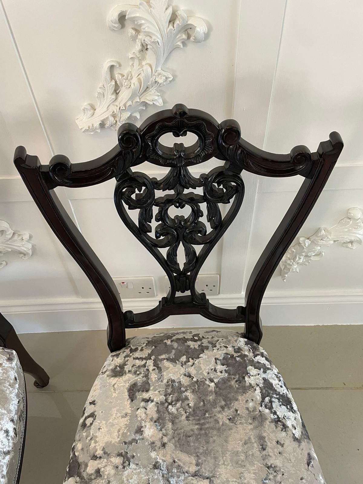 Antique Pair Of Quality Ebonised Side Chairs photo for sale