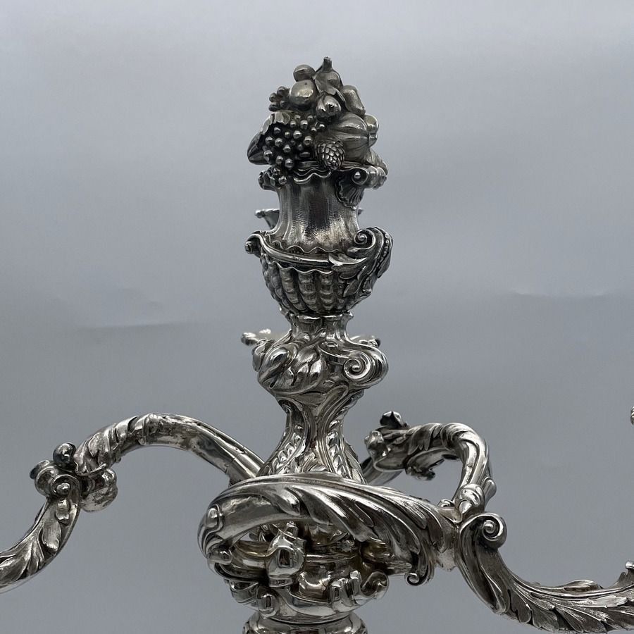 Early 19th Century Antique George IV Silver Pair Cast Candelabra London 1825 Joseph Craddock & Robert Garrard photo 39500.0