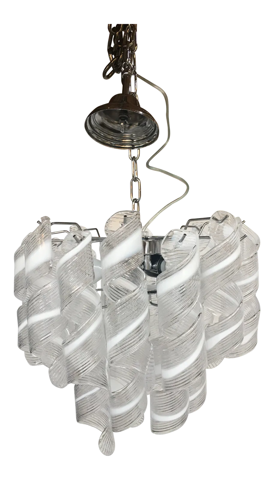 Chandelier Murano Glass Virgola Like Venini Style photo furniture
