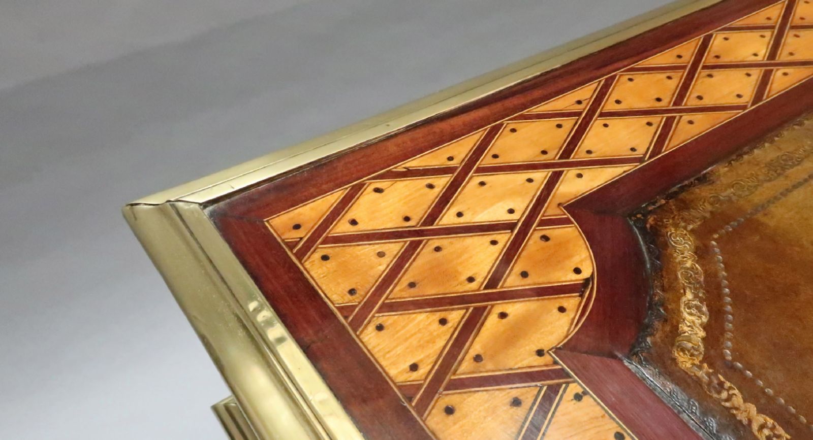 Victorian Satinwood Parquetry Writing Table Attributed To Donald Ross photo 6800.0