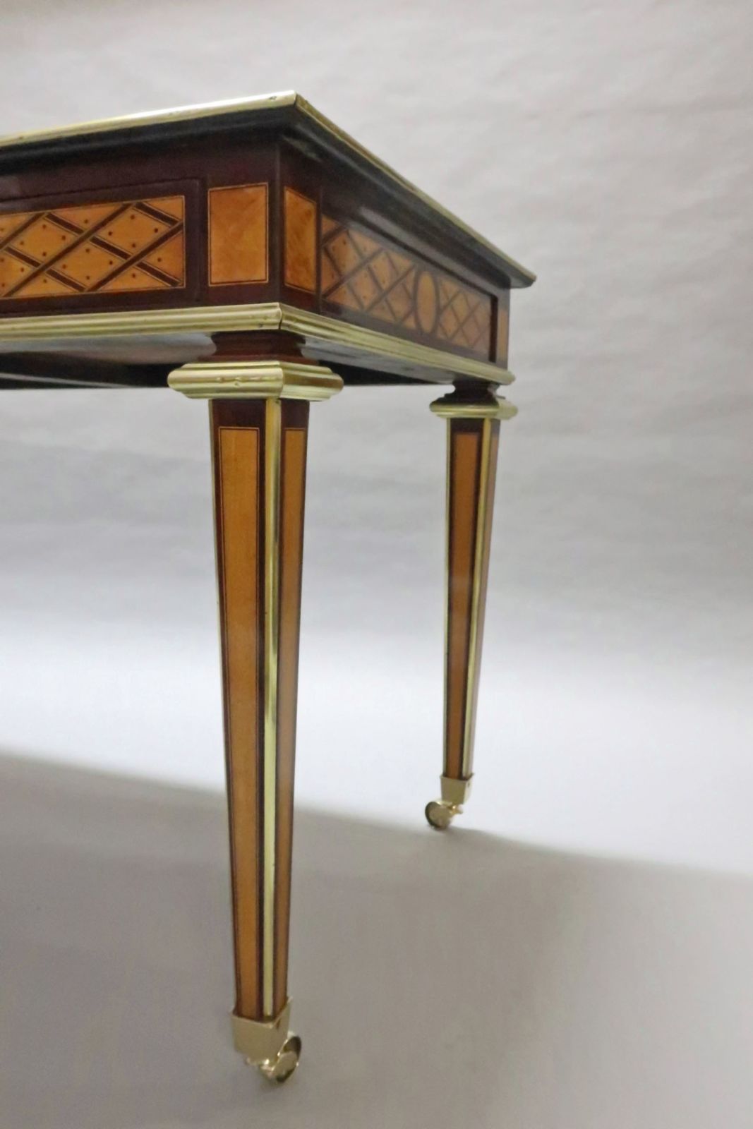 photo furniture Victorian Satinwood Parquetry Writing Table Attributed To Donald Ross