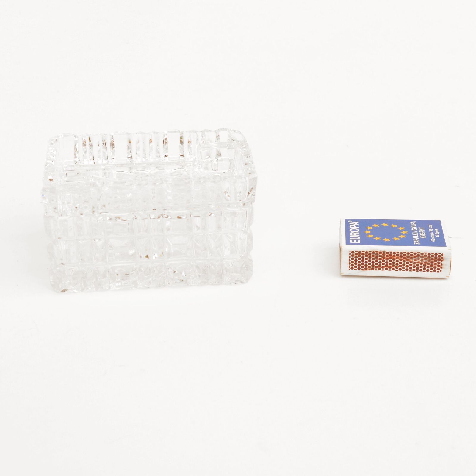 1980s Crystal Ashtray With Cigarette Case, Julia Glassworks, Poland photo 55.0