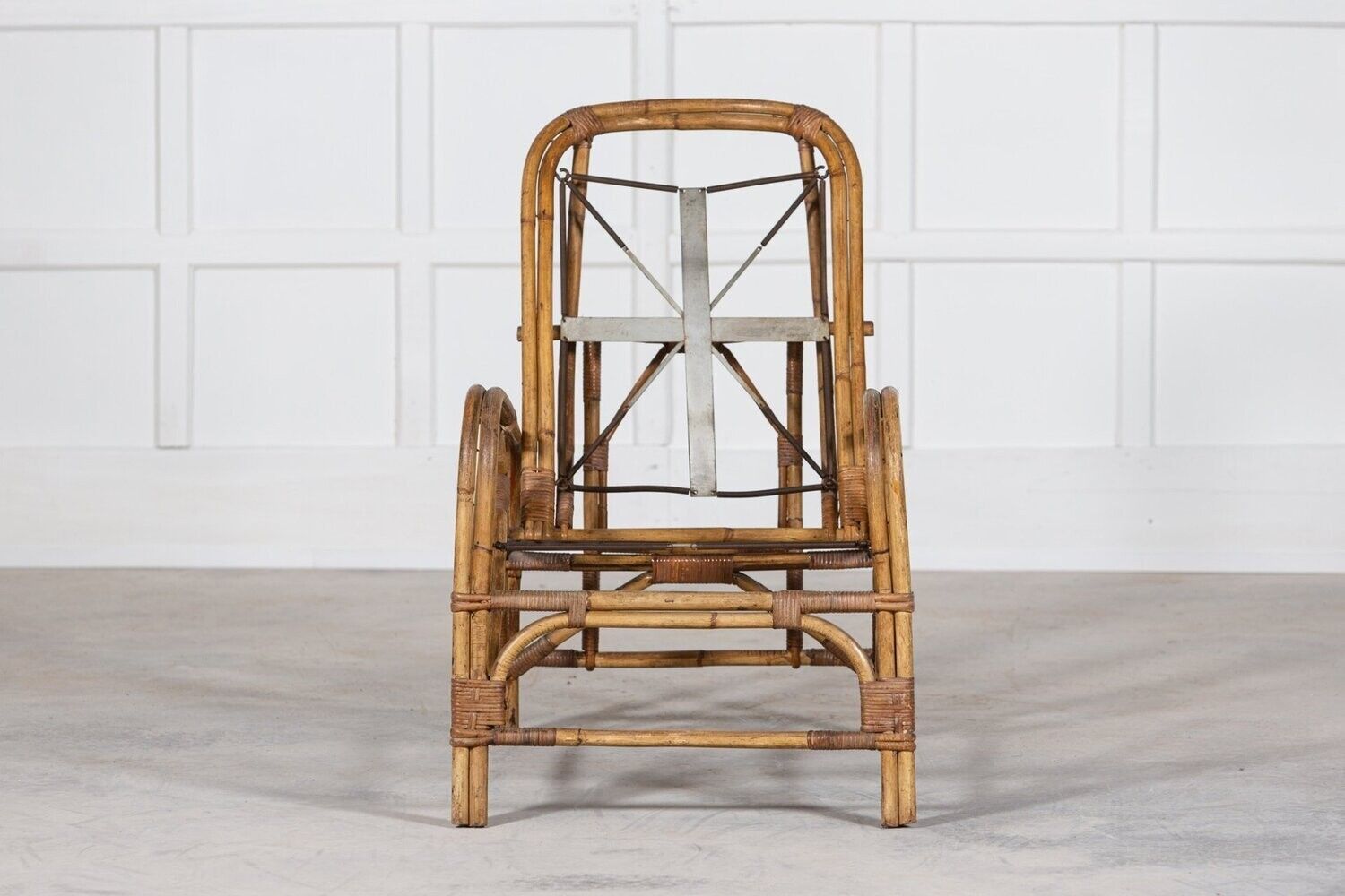 Mid Century English Bamboo Reclining Armchair photo Furniture