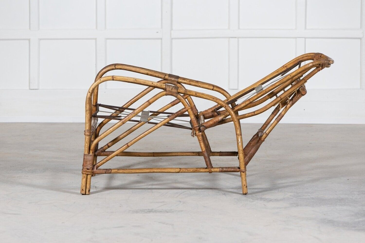 Mid Century English Bamboo Reclining Armchair photo buy