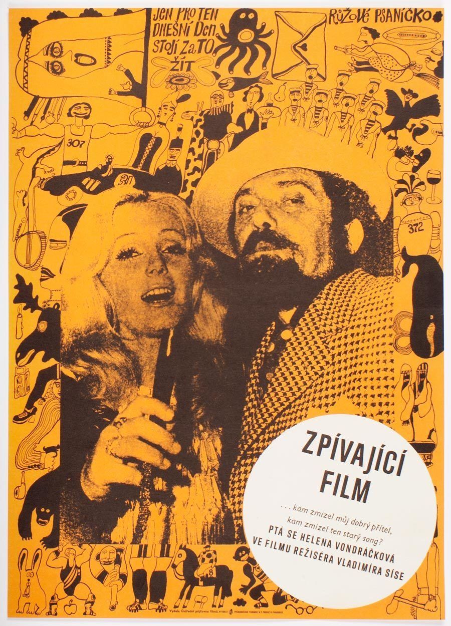 Movie Poster, Singing Film, Petr Sís, 1973