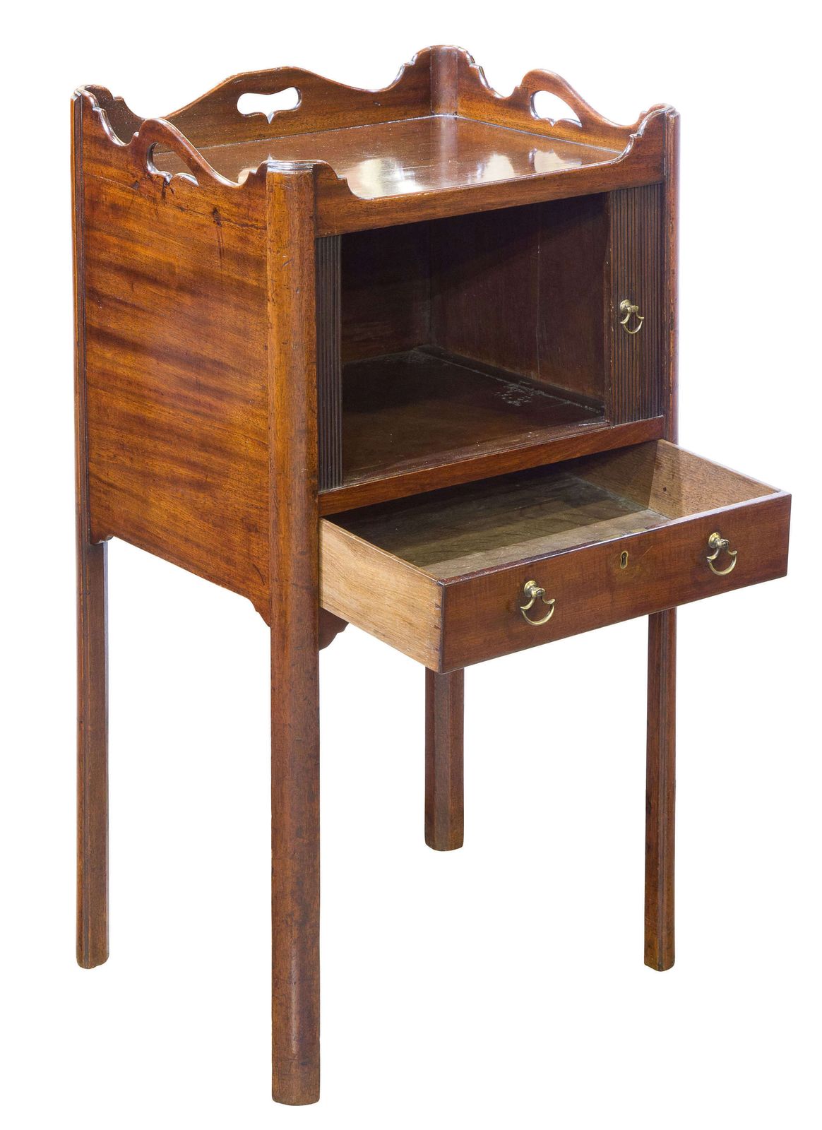 Fine & Unusual Geo III Mahogany Tambour Night Stand photo furniture