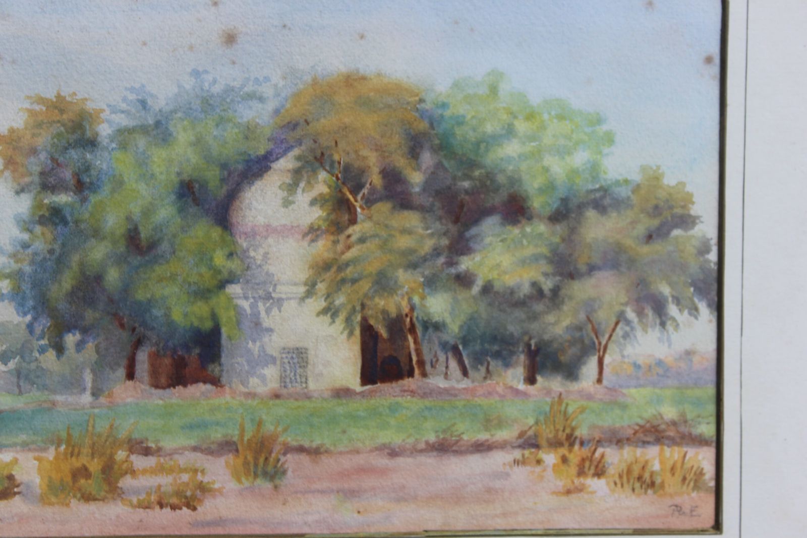 Antique Indian Watercolour Of A Temple photo for sale
