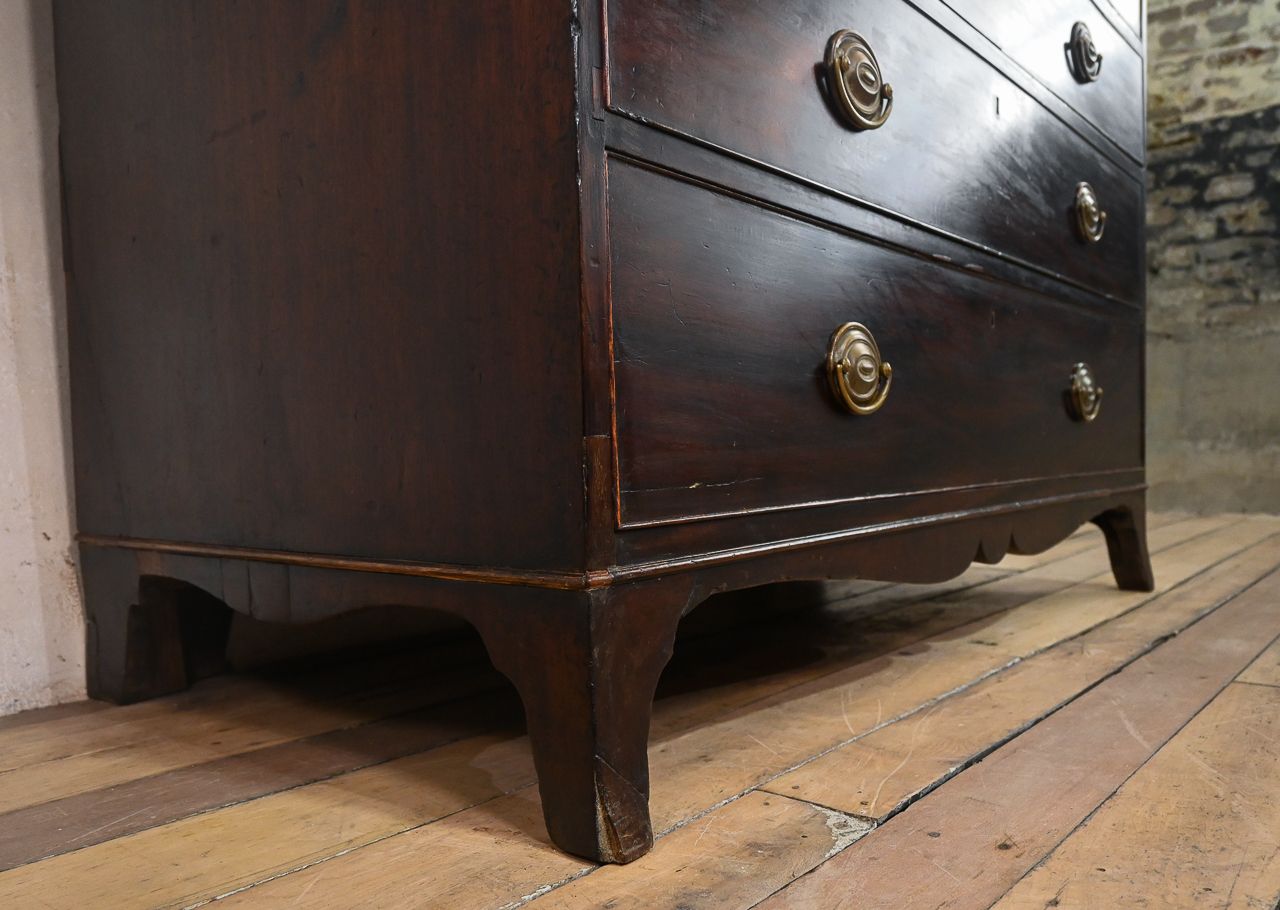 A George III Mahogany Astral Glazed Secretaire Bookcase photo for sale